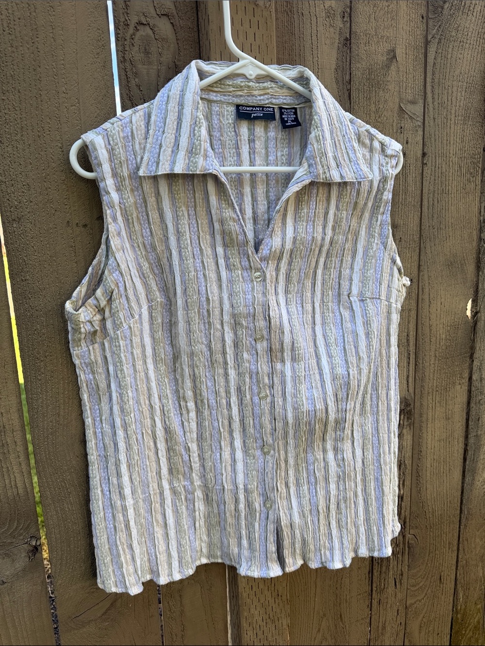Women’s Vintage Company One Pastel Tank Top Button Up Size Petite Large